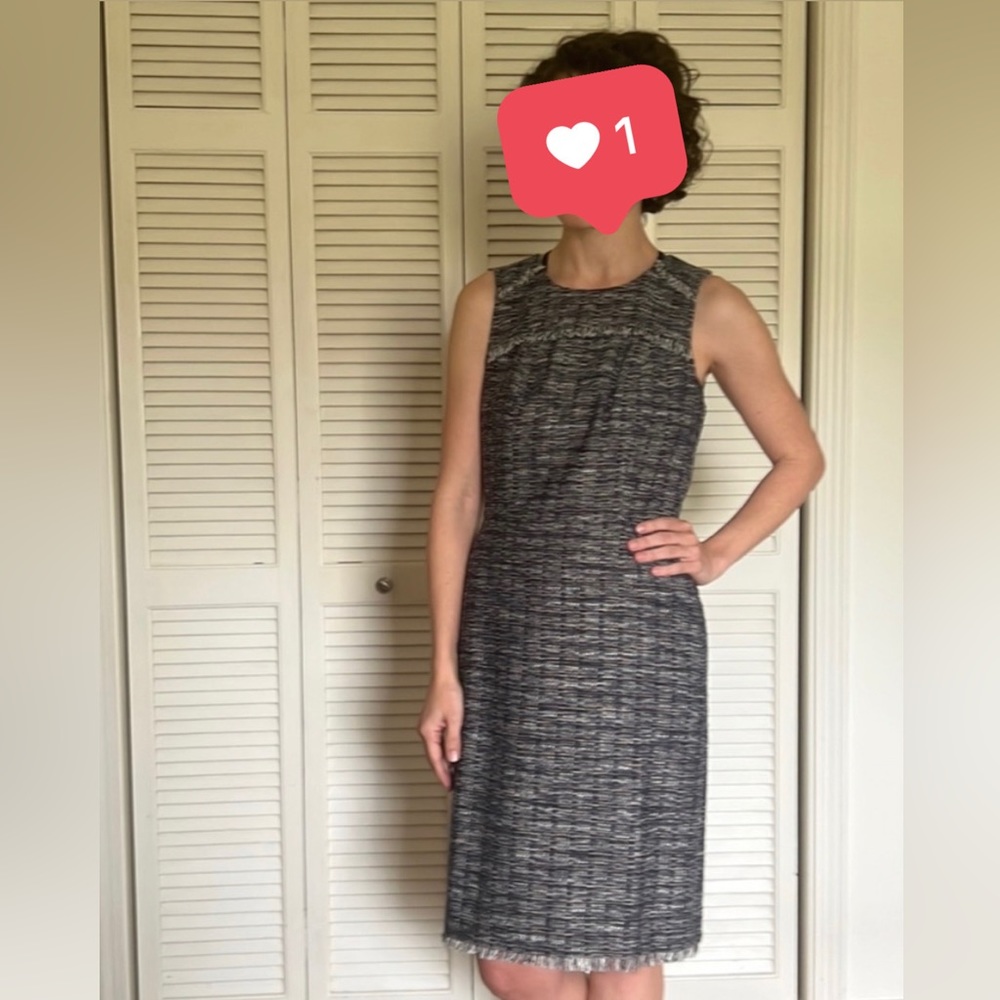 Jcrew tweed dress - WORN ONCE! with subtle fringe details